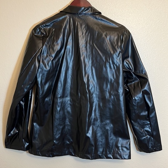 *3/$15* Black Faux Leather Jacket - Picture 7 of 11